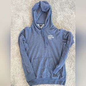 Patagonia Organic Cotton Hoodie Sweatshirt Blue "PataGonia 1973" Graphic Size S